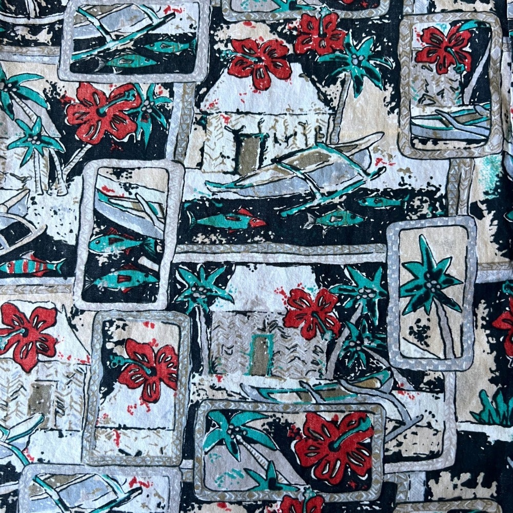 Vintage Go Barefoot Hawaiian Shirt 2XL Cotton Aloha Made USA